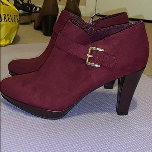 Burgundy suede boots